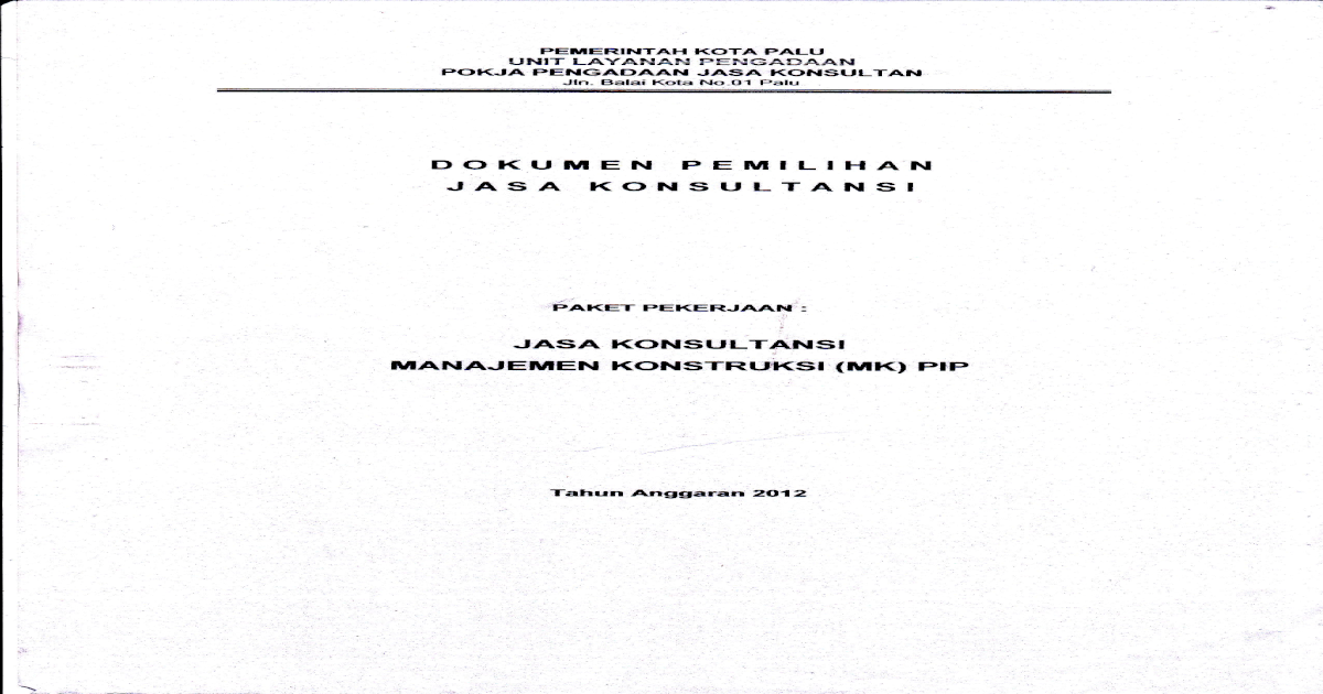 Dokumen Pemilihan Jasa Konsultansi Mk - [PDF Document]