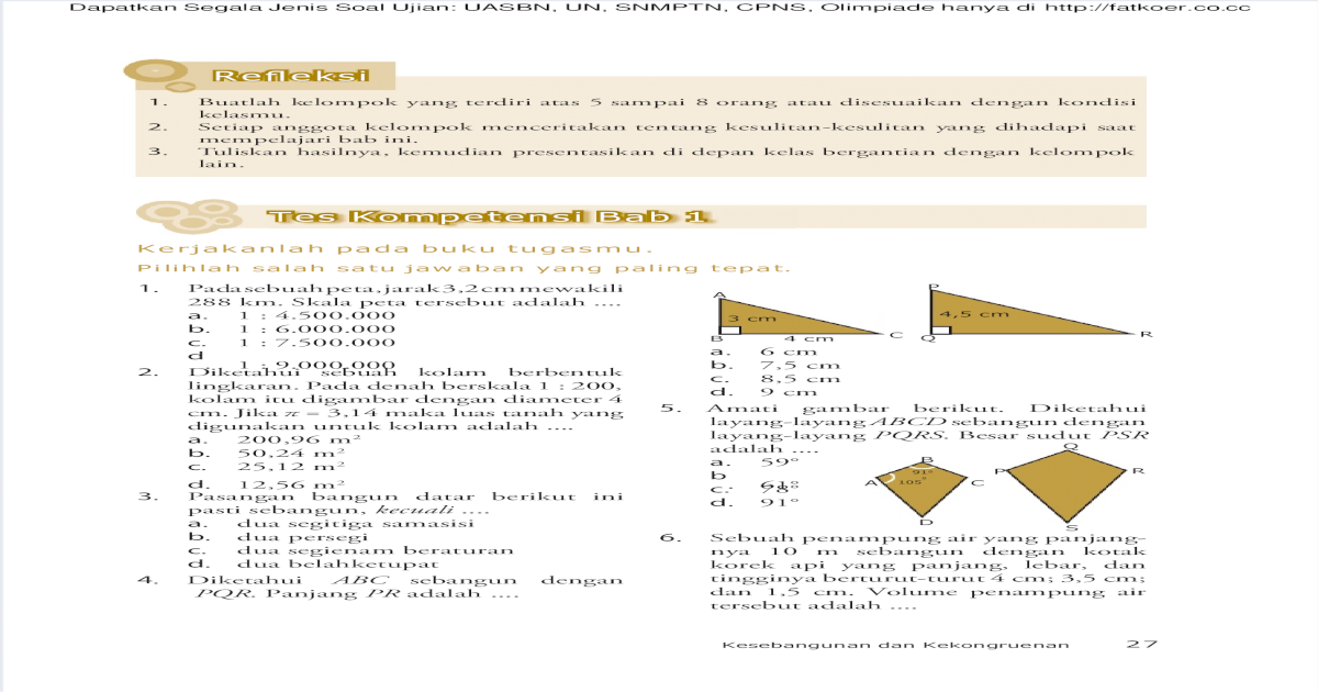 Kumpulan Soal Matematika SMP Kelas 9 [PDF Document]