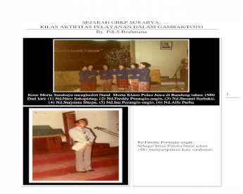 Sejarah Gbkp Surabaya Kilas Aktifitas Pelayanan Dalam Gambar Foto Pdf Document